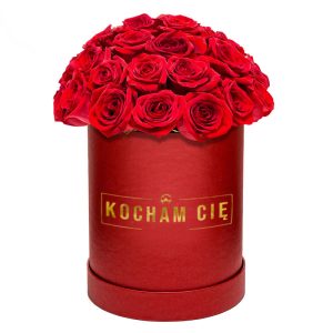 Piekne Róże w pudełku dużym "Kocham Cię"
