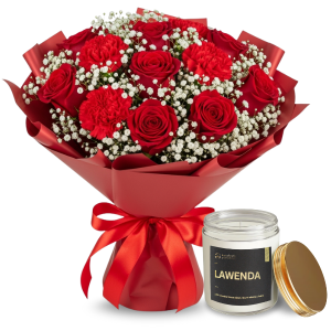 Płomień Miłości + Świeczka Sojowa Lawenda